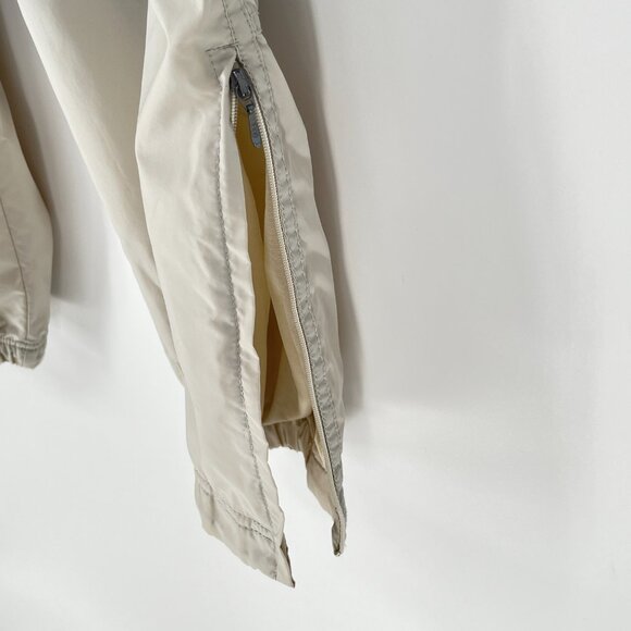 Vintage Nike Track Pants Womens Small Windbreaker Grey Lined Baggy Y2K Cream 90s - Picture 8 of 13